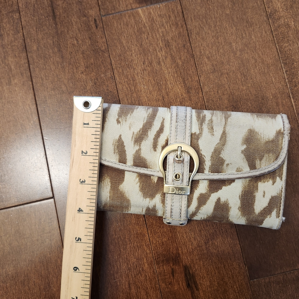 Christian Dior canvas animal print vintage wallet - Picture 3 of 12